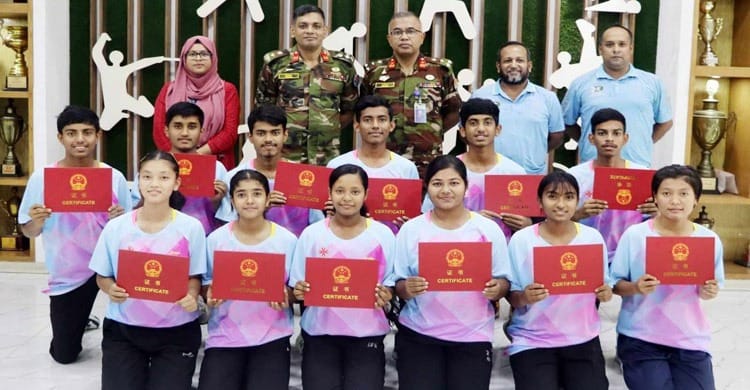 চীনে প্রশিক্ষণ নিয়ে ফিরলেন বিকেএসপির ১২ টেবিল টেনিস খেলোয়াড়