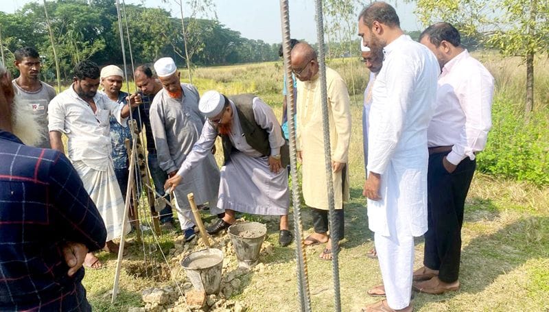 তেলিবাজারে মসজিদের ভিত্তি স্থাপন