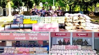 সিলেটে প্রায় দুই কোটি টাকার চোরাই পণ্য জব্দ করে বিজিবি