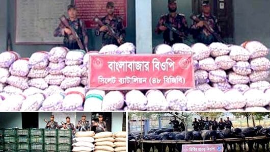 সীমান্তে আজও বিপুল পরিমাণ চোরাই পণ্য জব্দ