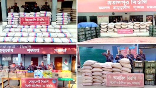 সিলেট সীমান্তে ৫৩ লাখ টাকার ভারতীয় চোরাই পণ্য জব্দ