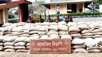 সিলেট সীমান্তে বিপুল পরিমাণ ফল ও মাদক জব্দ একজন আটক