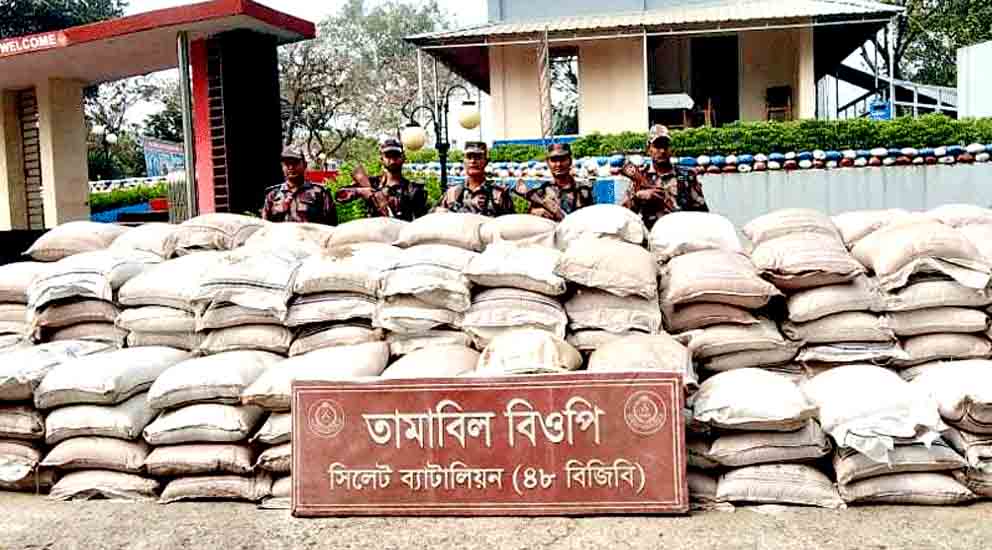 সিলেট সীমান্তে বিপুল পরিমাণ ফল ও মাদক জব্দ একজন আটক
