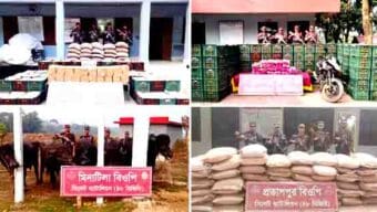 সিলেট সীমান্তে কোটি টাকার ভারতীয় চোরাই পণ্য জব্দ