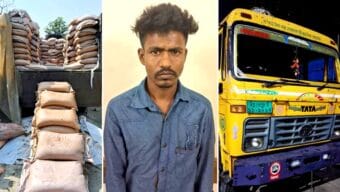সিলেটে ট্রাকভর্তি বালুর নিচে মিললো ৩০১ বস্তা ভারতীয় চিনি আটক ১