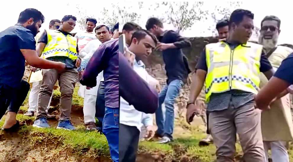 সিলেটে চাঁদাবাজির অভিযোগে জনতার হাতে আটক পুলিশ সদস্য