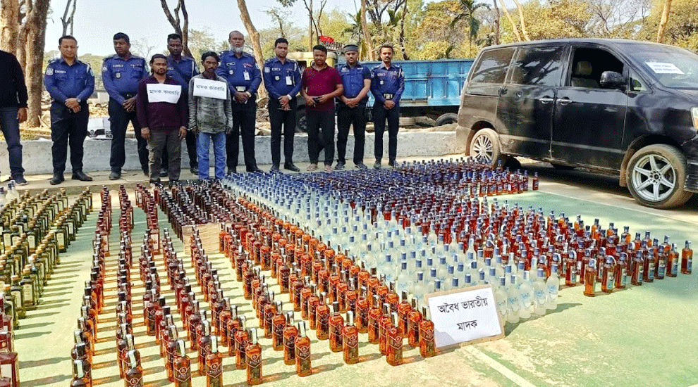 কোম্পানীগঞ্জে অর্ধকোটি টাকার মদসহ আটক ২: পুলিশের বড় সাফল্য