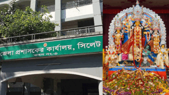 সিলেটে দুর্গাপূজায় কড়া নিরাপত্তা: আতশবাজি নিষিদ্ধ, মধ্যরাতে পুলিশের সতর্কবার্তা
